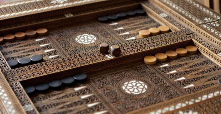 Picture of fancy backgammon board.